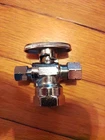 1 Pcs 1/2"FIP x 3/8"Comp x 1/4 comp 1/4Turn Angle Stop Water shut off Valve E-4
