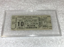 BLACK SABBATH 1971 UNUSED CONCERT TICKET HIXON HALL TAMPA FLORIDA OZZY OSBOURNE