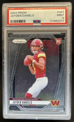 2024 Panini Prizm Jayden Daniels RC Rookie #347 Commanders PSA 9