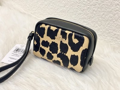 NWT Coach Pouch Wristlet with Leopard Print CBP13 | eBay