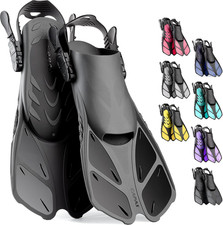 CAPAS Snorkel Fins, Swim Fins Travel Size Short Adjustable for Snorkeling Diving