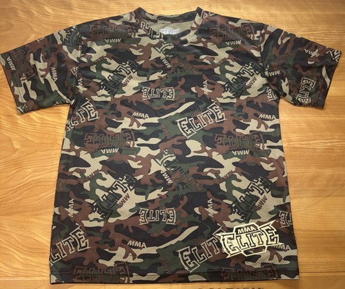 MMA Elite Shirt Men's Size Medium Camo Fighting Wrestling All Over Print