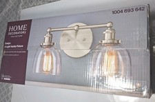 Home Decorators Collection Evelyn 2 Light Brushed Nickel Bathroom Vanity Light