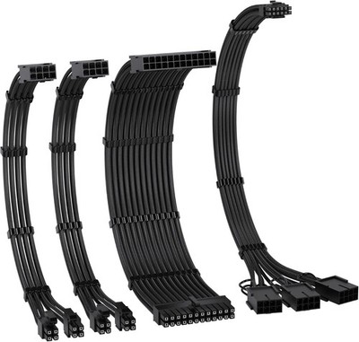 PCIE 5.0 12VHPWR Sleeved Cable Kit, 16AWG Power Supply Cable Extension, PC PSU S
