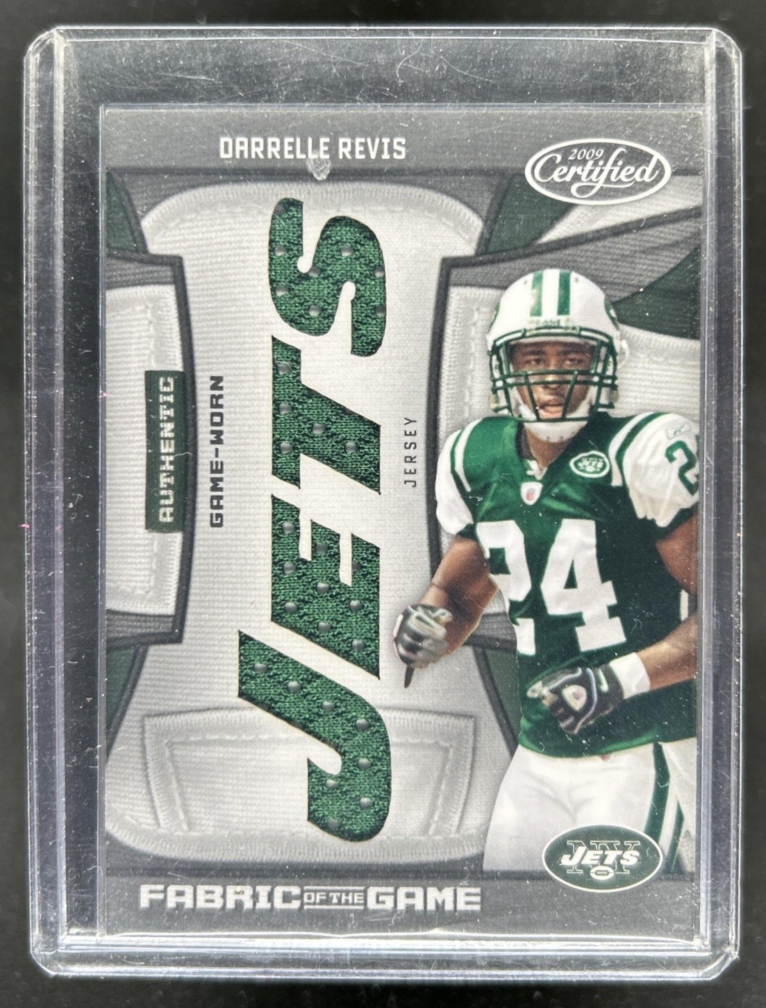 2009 Donruss Certified Darrelle Revis Fabric of the Game Team Jersey Die Cut /25