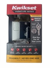 Kwikset Downtown Iron Black Square Deadbolt w/ SmartKey Security ref 92580-022