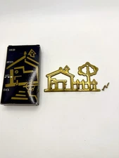 Vintage Brass Wall Key Holder 4 Hooks House And Yard Brass Key/Leash Holder