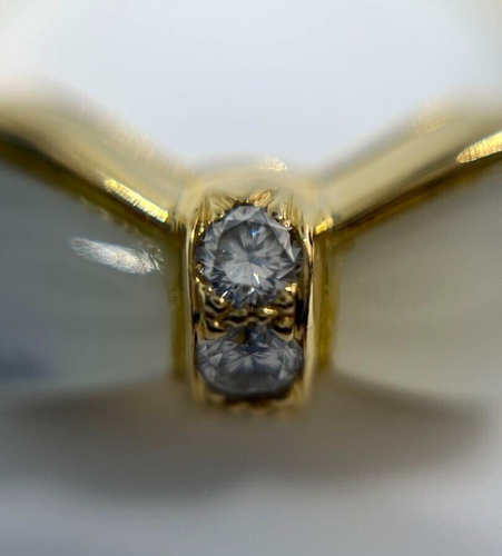 Van Cleef & Arpels Vintage Diamond and White Coral 18k Yellow Gold Bow Ring 6.75 - Picture 10 of 12