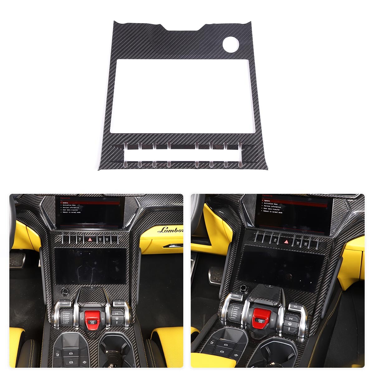 Real Carbon Fiber Console AC Switch Panel Cover For Lamborghini URUS 2018-2023