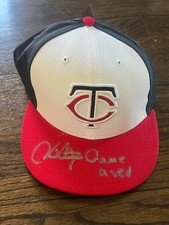 HECTOR SANTIAGO SIGNED GAME USED BASEBALL HAT AUTO MINNESOTA TWINS 7 1/2