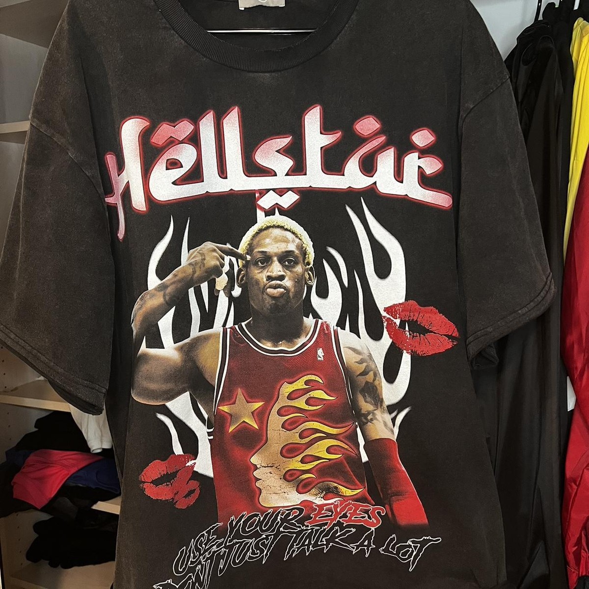 Hellstar Dennis Rodman Shirt Rare Design Black Unisex Shirt S-5XL 