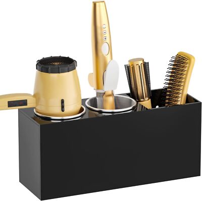 NIUBEE Hair Dryer Holder, Tool Organizer Wall Mount, Blow Black