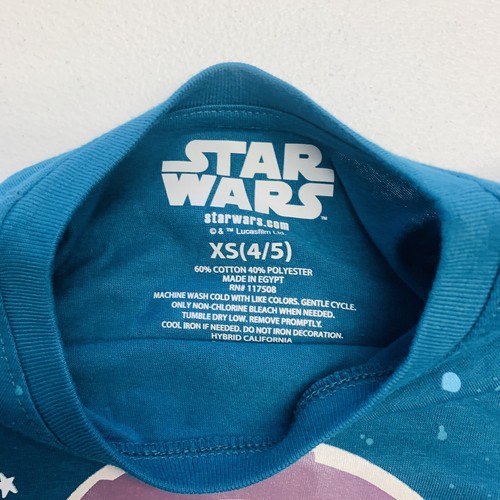 Girls Baby Yoda Shirt XS 4 5 Long Sleeved The Child Teal Blue (2 Pack) - Picture 7 of 7