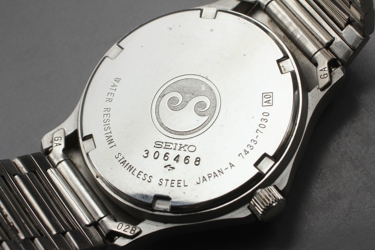 SEIKO クォーツ 腕時計 ホワイト 7433-7030 Vintage 1984 Exc+5 Seiko Chronos 7433-7030 Luminous Round