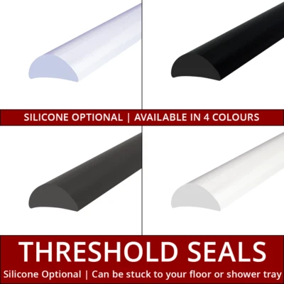 Shower Door Threshold Strip Seal | Wetroom Barrier | Stick to Floor/Tray | Rigid