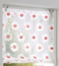 Raffrollo weiß rosa Gardine Ösenrollo Daisy Kutti  Faltrollo Haken Klemmrollo