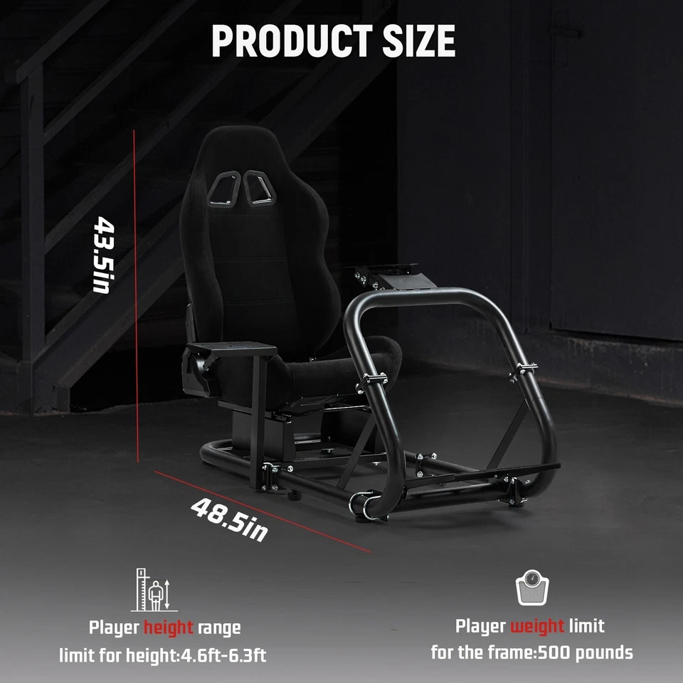 Dardoo Racing Sim Cockpit Rahmen mit Schwarzem Sitz Passend für Logitech G29 - Bild 2 von 4