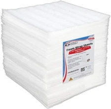 100 Foam Wrap Cushioning Sheets 12x12x1/16 packing materials for fragile items