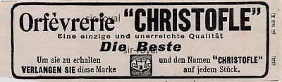 Orfevrerie Christofle - 1910 - Historische Werbung ~14x4cm -
