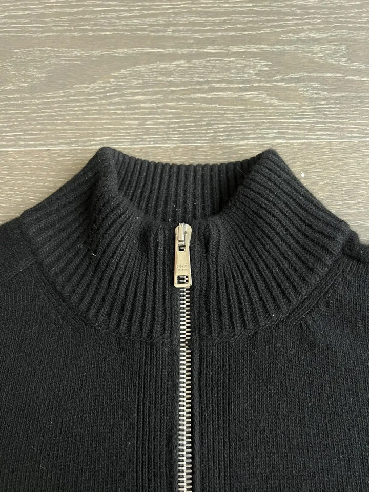 Prada Cashmere/Wool Zip Sweater Size 52 - Image 2 of 4