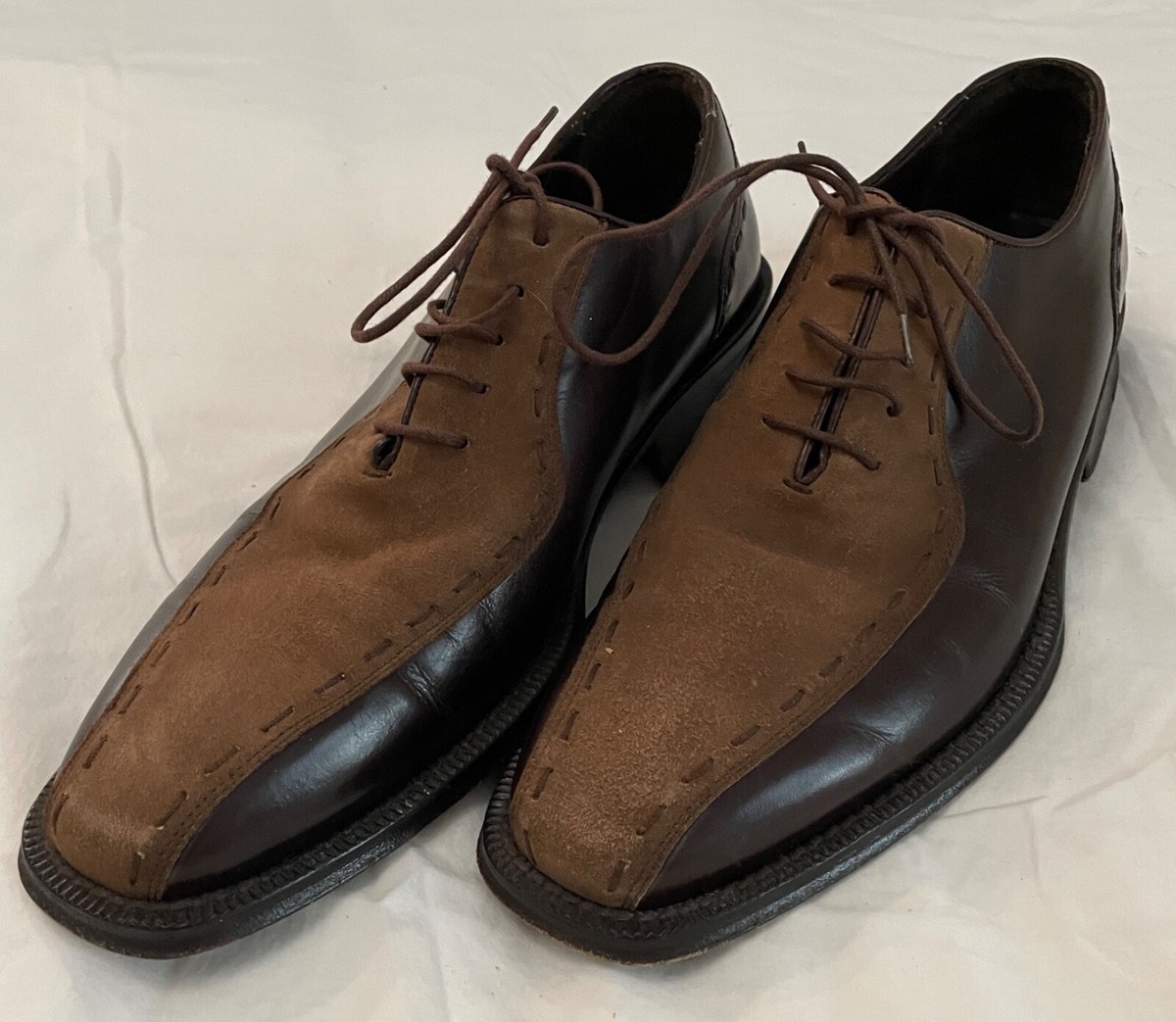 Mezlan Vero Cuoio Leather Oxford Tie Shoes. Brown. Men display picture 1