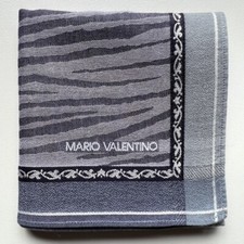 HANDKERCHIEF VINTAGE MEN'S GRAY ZEBRA LINE PLAIN POCKET SQUARE COTTON 18" B0395