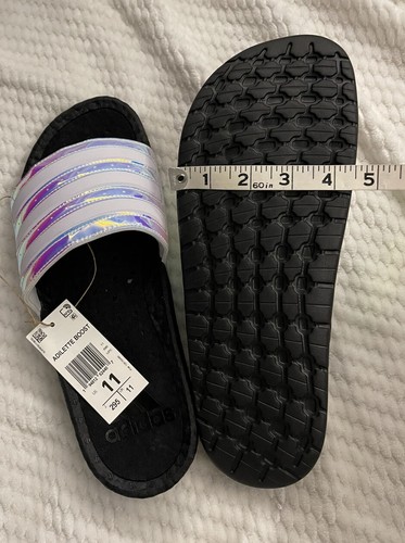Unisex Größe 11 Adidas Adilette Boost Slide Sandalen schillernd/weiß/schwarz FZ2565 - Bild 12 von 12