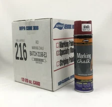 CASE Of 12 Aervoe 216 RED Marking Chalk Paint Case of 12  - 20oz Cans BRAND NEW