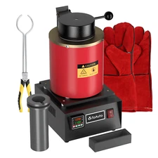 3KG Digital Electric Gold Melting Furnace Forge Aluminum Copper Brass Crucible