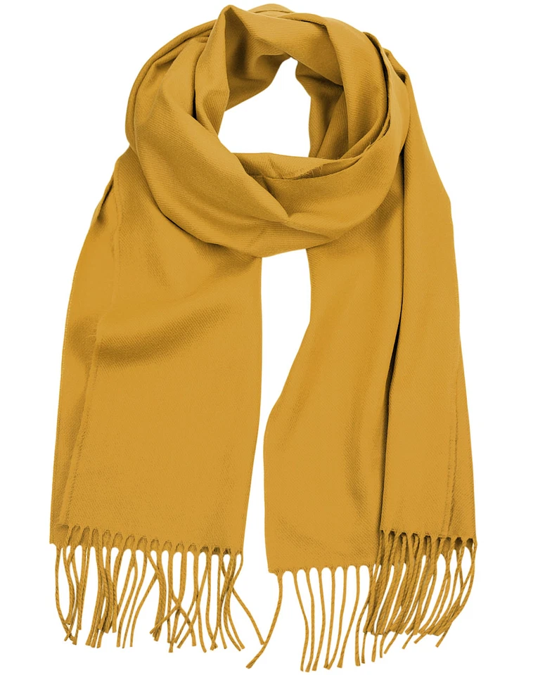 Bufanda clásica unisex D&Y más suave que la cachemira® lisa con flecos lisos Foto 3 de 4