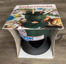 Fontignac Strombolli Green Cast Iron Fondue Pot Made In France Never Used