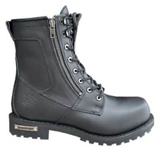 Unik Just for Bikers Men's Premium Leather Zipper Motorcycle Boots, Classic