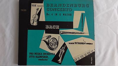 BACH  Brandenburg Concerto No. 4 In G Major  - Vox Set #VOX 621 