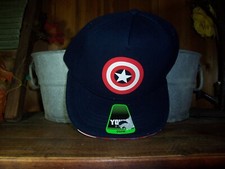 CAPTAIN AMERICA YOUTH SIZE KIDS BALL CAP HAT BLUE ADJUSTABLE SUPERHERO HAT NEW