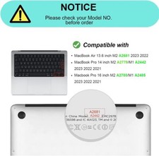 2pcs Keyboard Cover EU Layout for MacBook Air 13.6" 15.3" A2681 A Spanish Thin