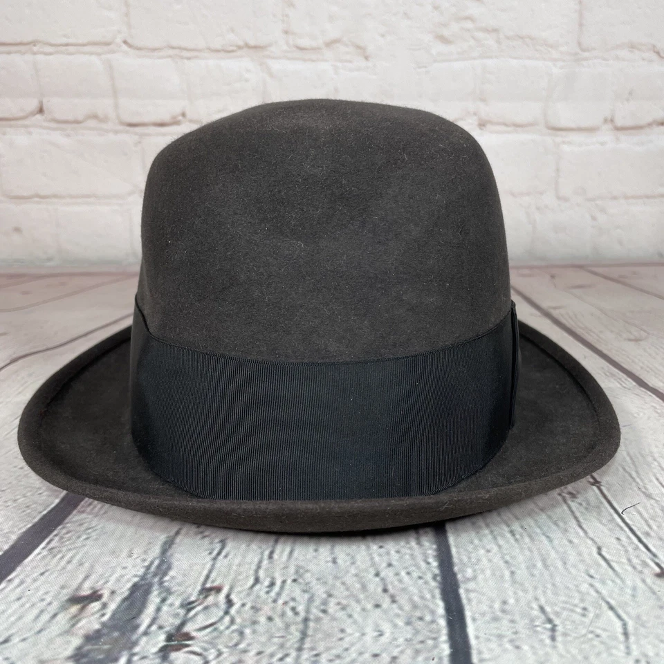 Vintage Royal Stetson Fedora Felt Driving Hat Mens Size 7 1/8 Brown Gangster 60s - Image 3 of 4