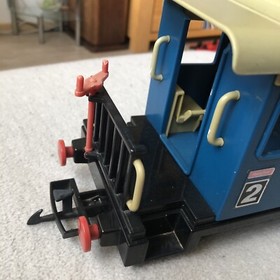 Playmobil 4100 Passenger Car / Blue Railway Wagon with Sticker ✔️ Excellent👍