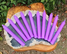 Lot of 10 x 6" Taper Spell Candles: PURPLE (Pagan Wicca Altar Household)