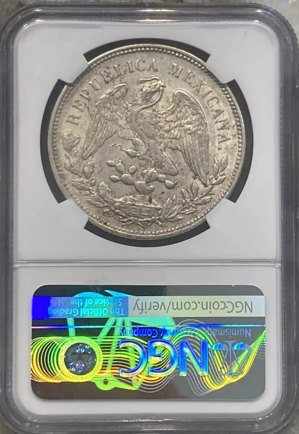 :1908MO GV 1-PESO MEXICO RADIANT CAP NGC MS61 RARITY R6 LOW POP HIGHEST-GRADES - Image 4 of 4