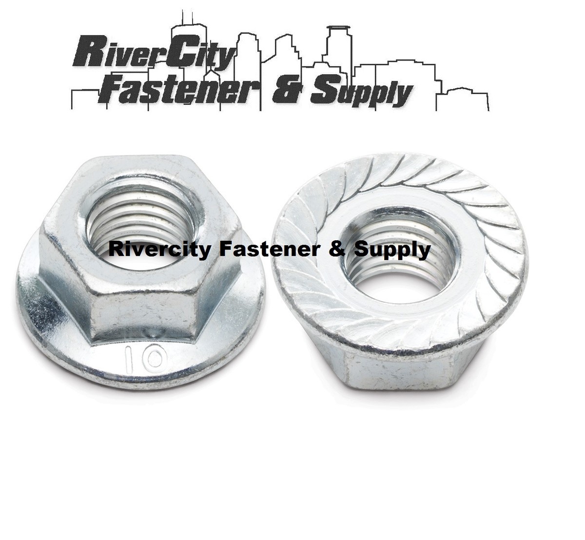10) 1/2-13 Serrated Flange Lock Nut / Wiz Nuts 1/2 x 13 Zinc