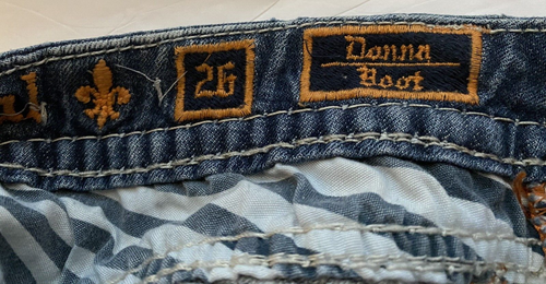 Rock Revival Womens Jeans Size 26 x 31 Bootcut Rise 8 inches Donna Distressed - Picture 10 of 14