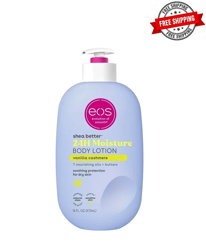 EOS Shea Better Body Lotion Vanilla Cashmere 24-Hour Moisture Lightweight Hydration  