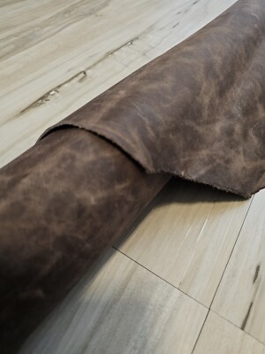 3-4oz SAND BROWN OIL TAN CRAZY HORSE PULL UP LEATHER SIDE FULL GRAIN SMOOTH 20+