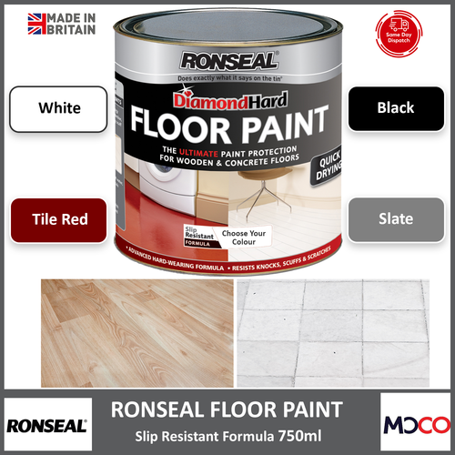 Ronseal Diamond Hard Floor Paint Quick Dry Wood Concrete Satin Finish