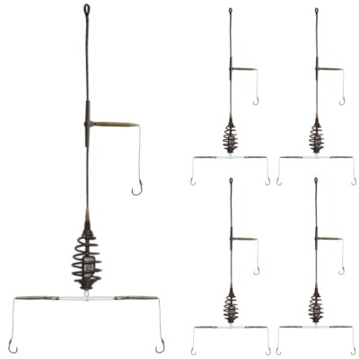 5x Komplett Fertigmontage 3 Vorfächer Rig Spiral Method Spring Inline Futterkorb