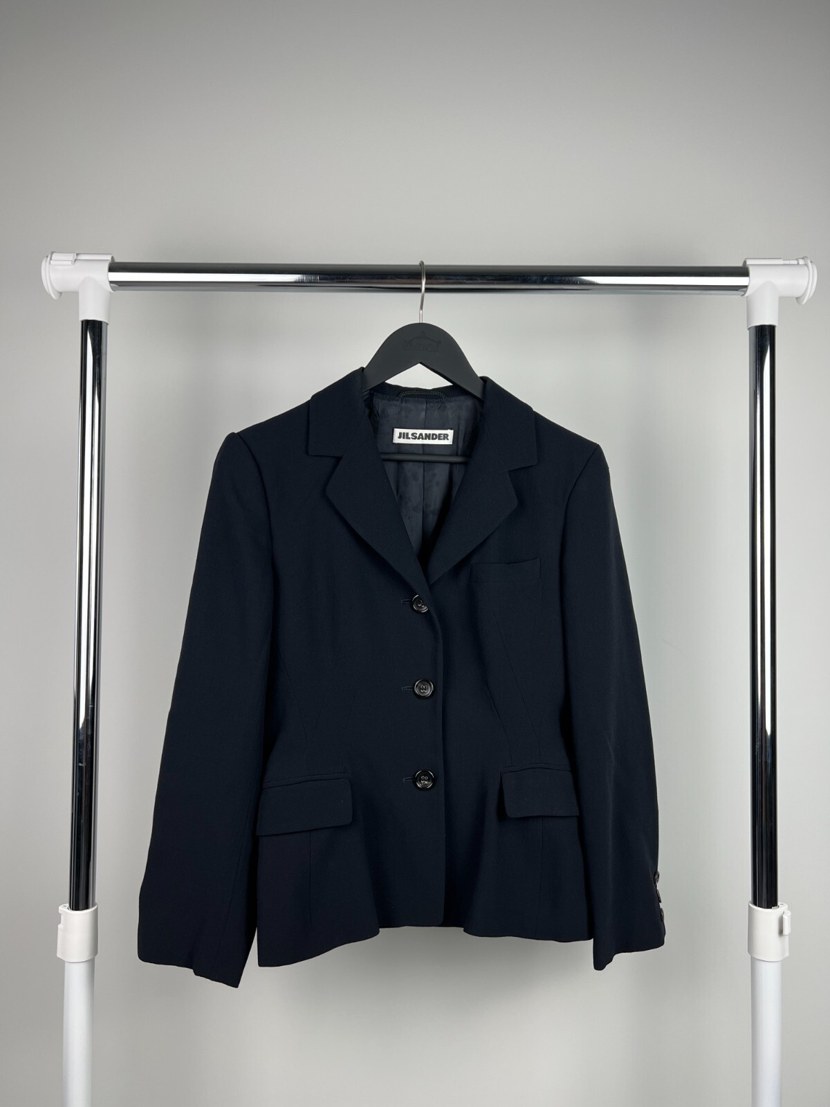 JIL SANDER Women's Black Wool Blazer Jacket Size 38
