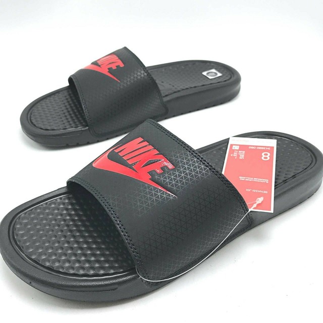nike benassi red and black