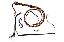 Leather Bullwhip Kangaroo Hide Leather whip Size 6 Feet Long Bullwhip 12 Plaits