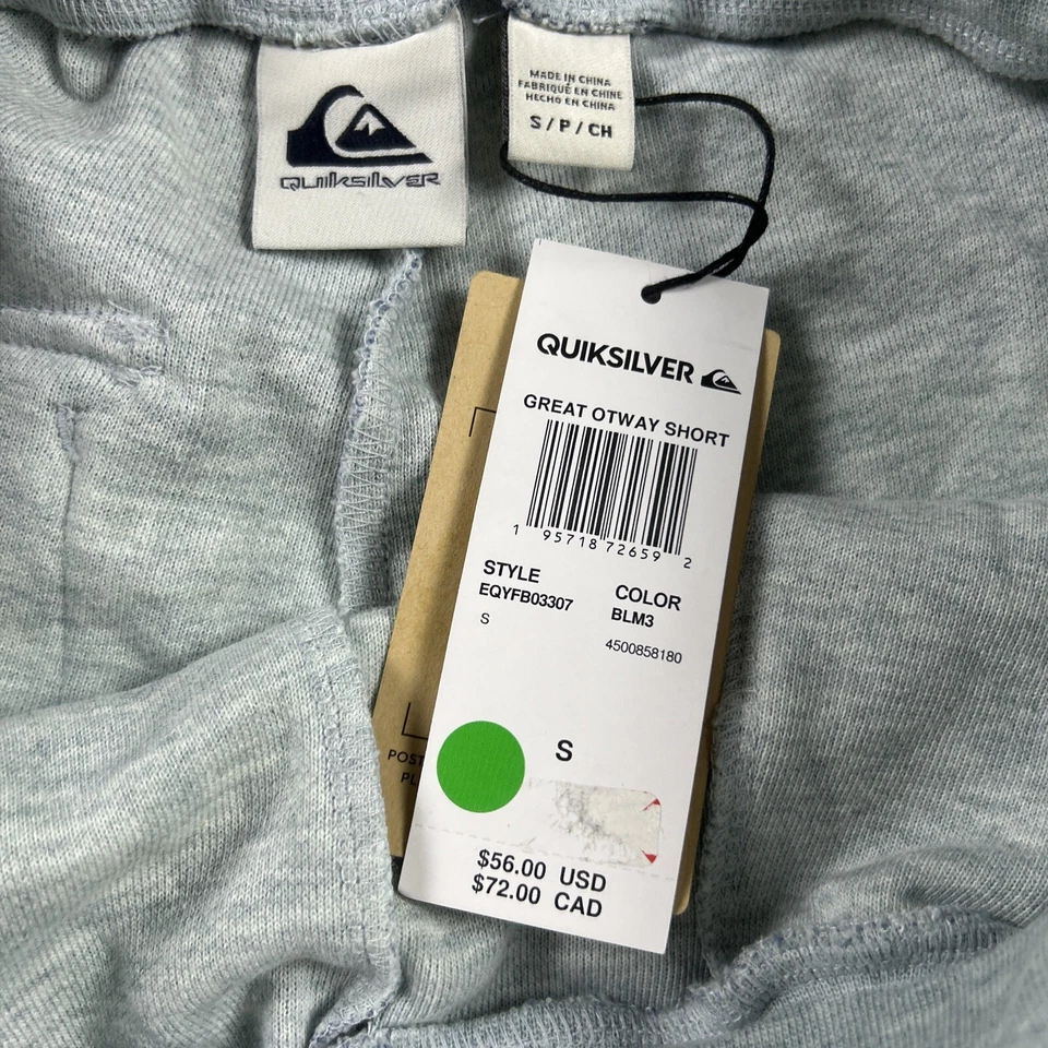 Pantalones Cortos Quiksilver Para Hombres Grandes Otway Salón Informales Terry Polar Talla S BLM3 Foto 4 de 4