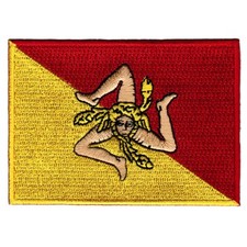 SICILY FLAG PATCH embroidered iron-on ITALIAN ITALY Sicilia APPLIQUE Trinacria